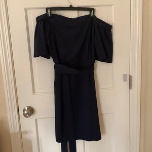 Eliza J navy cocktail dress off the shoulder size small